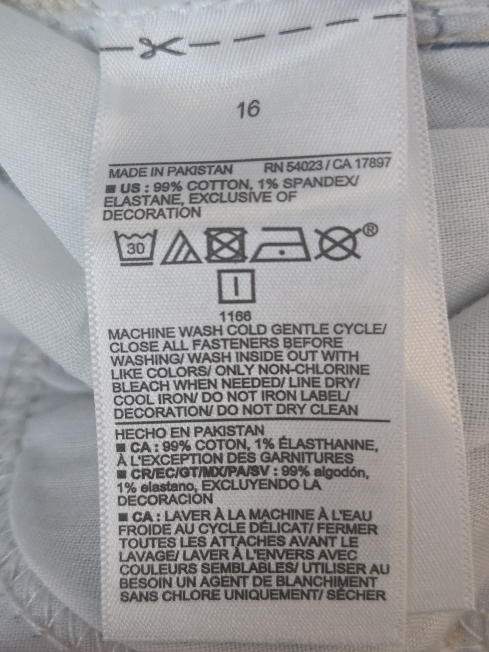 Old Navy Light Blue High Rise OG Loose Jeans Beaded Detail Size 16 NWT (6973) - Picture 8 of 8